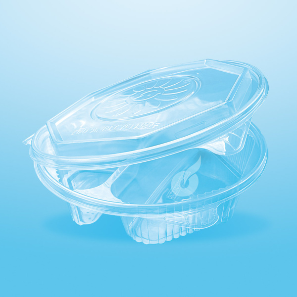 ripboxx MEAL’s, Achteckschale, 3-geteilt, mit abtrennbarem Deckel